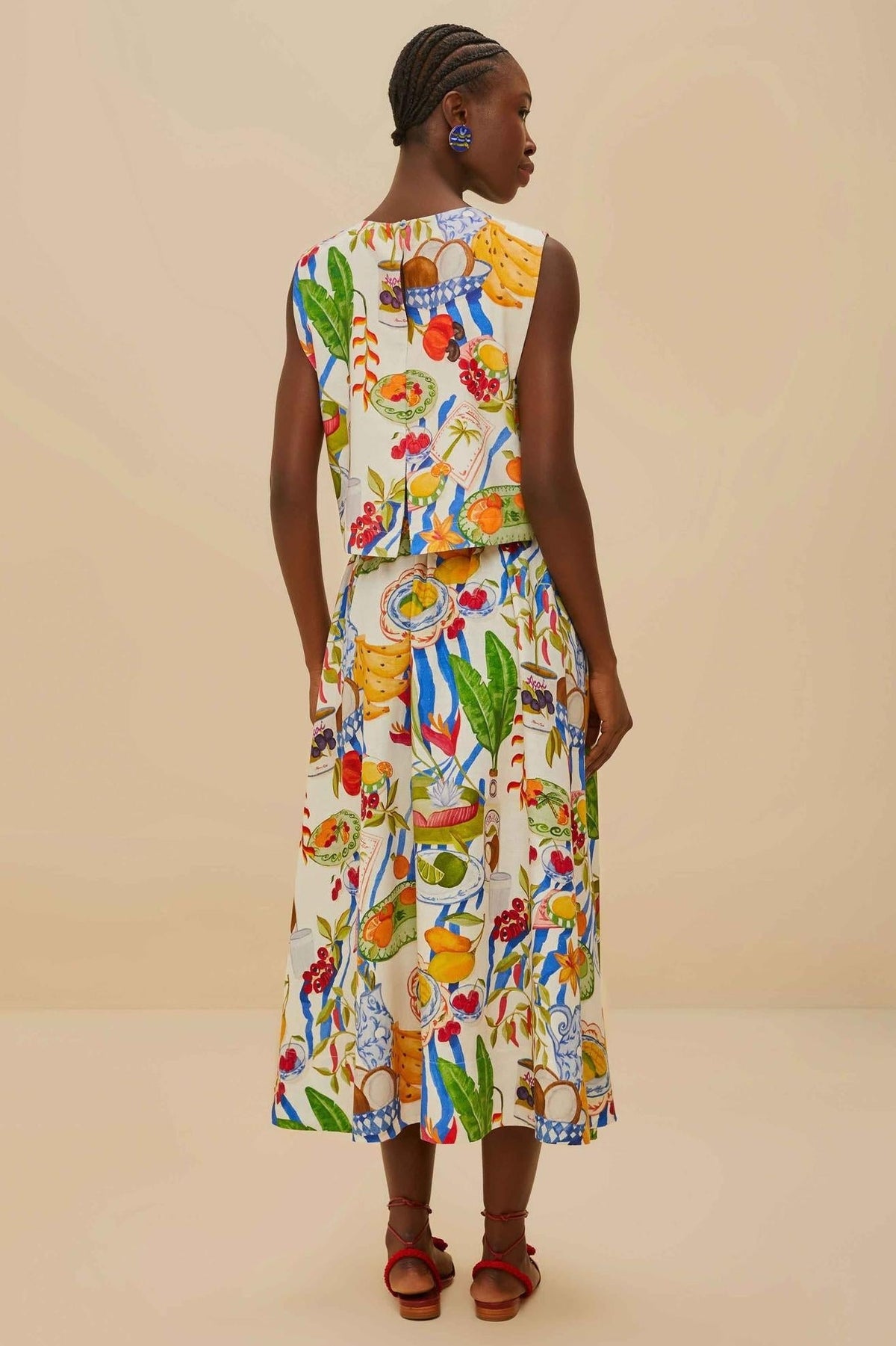 Coordinated Holiday Joy Fruit Color Skirt Set