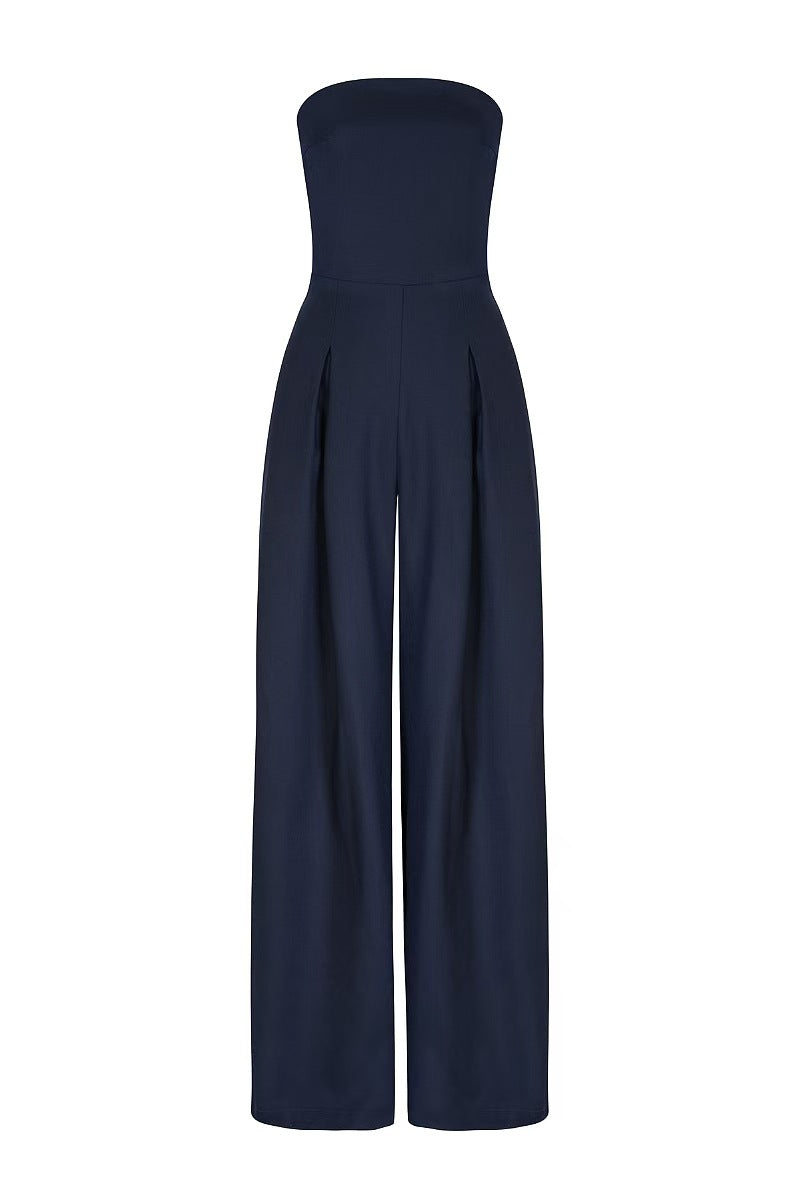 Starry Night-Strapless Open-Back Jumpsuit