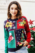 Modern Snowflake Christmas Tree Pullover Knit Sweater