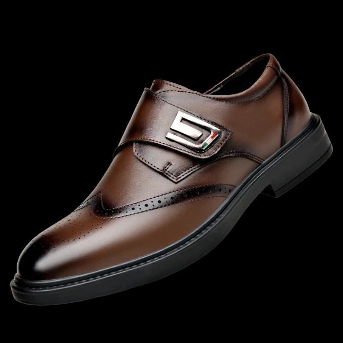 Polished Full-Grain Leather Shoes with Rubber Sole