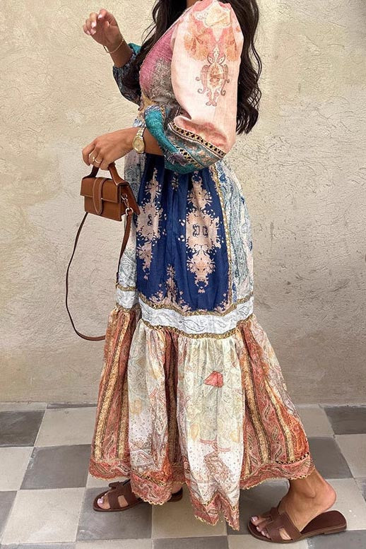 Modern Retro Print Ethnic Style Dress