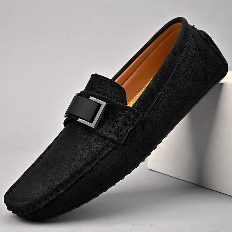 Leather Loafers with Cushioned Insole