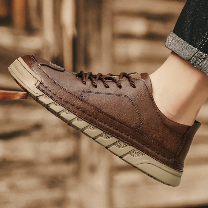 Full-Grain Leather Shoes with Precision Stitching