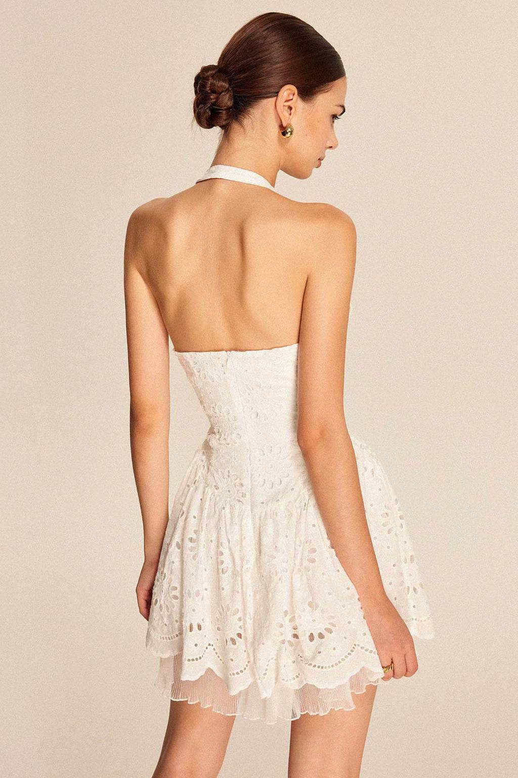 White Sexy Pure Lace Mini-Length Dress