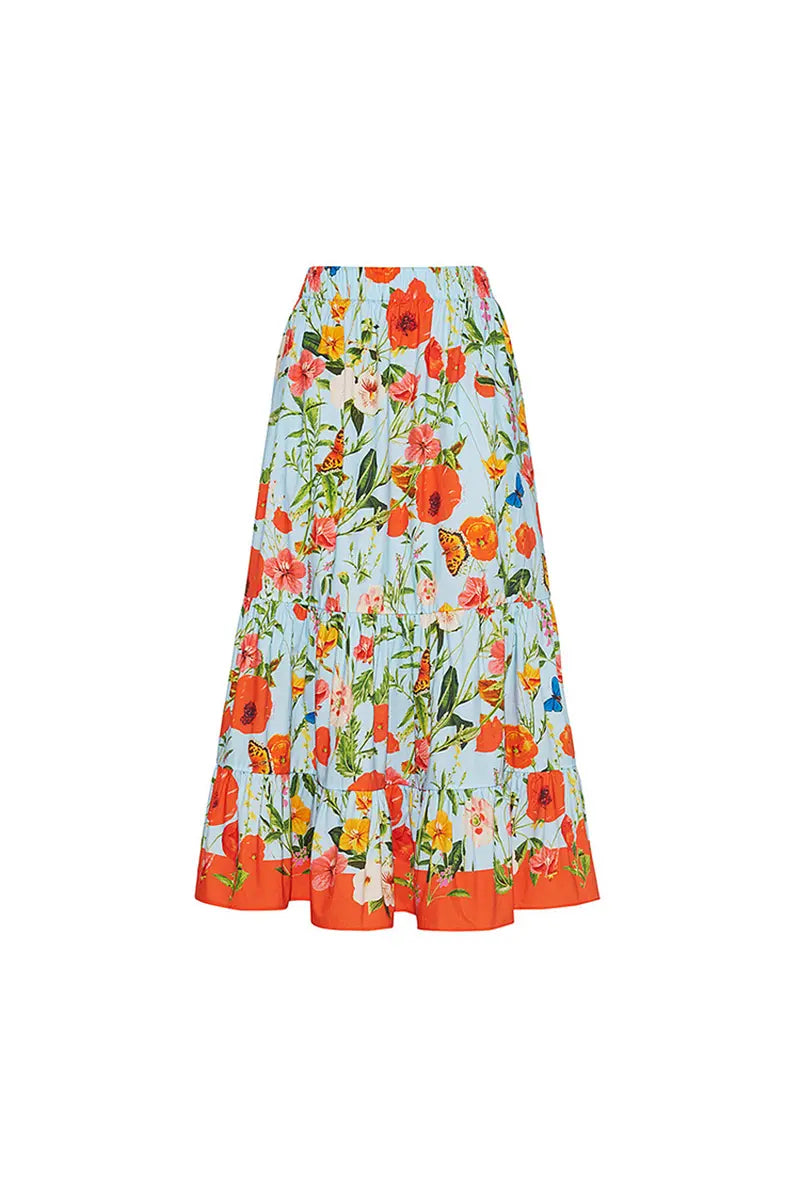 Flower Puff Sleeve Bandeau One-Piece Swimwear