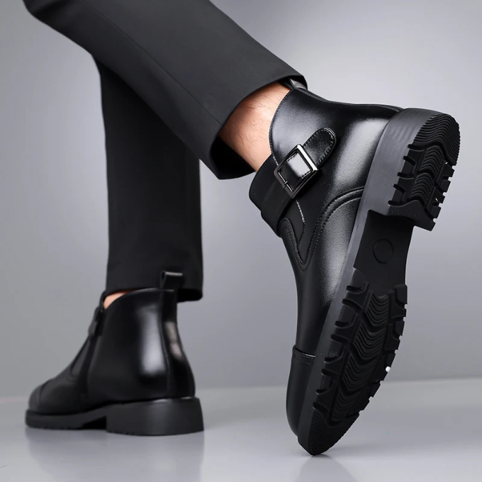Leather Chelsea Boots with Rubber Sole