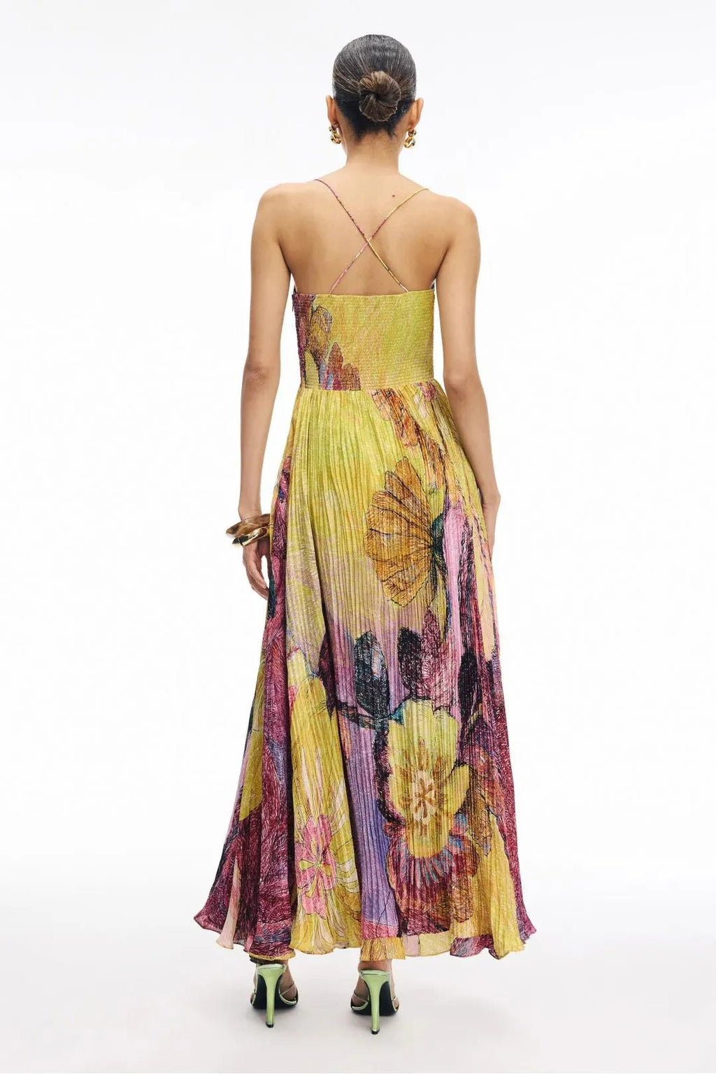 Kiara Multicolored Ikat Print Maxi-Length Dress