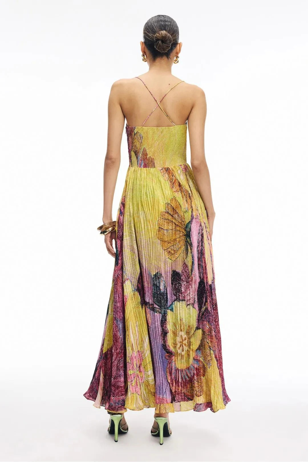 Kiara Multicolored Ikat Print Maxi-Length Dress