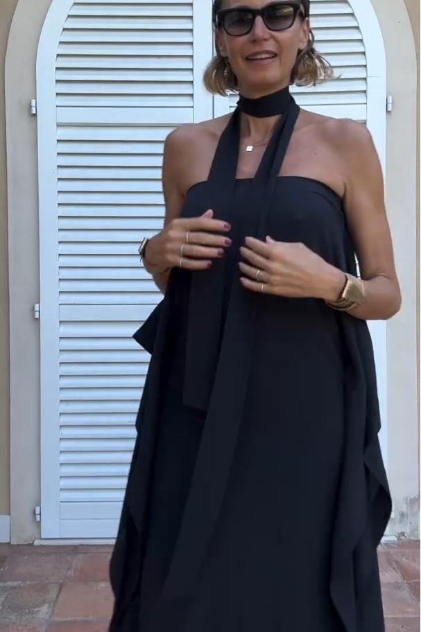 Modern Flowing Asymmetric Caftan With Belt