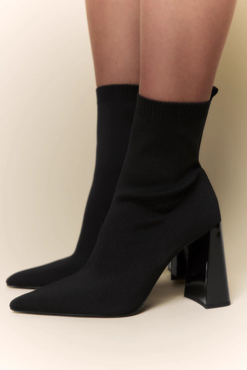 Retro Elastic Socks Ankle Boots