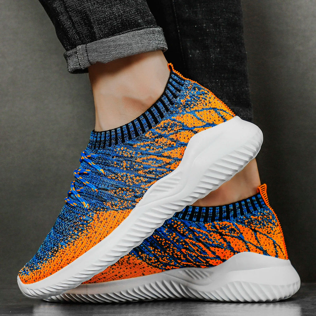 Mesh Knit Sneakers with Woven Detail