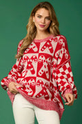 Modern Candy Cane Christmas Needles & Gingerbread Man Knit Sweater