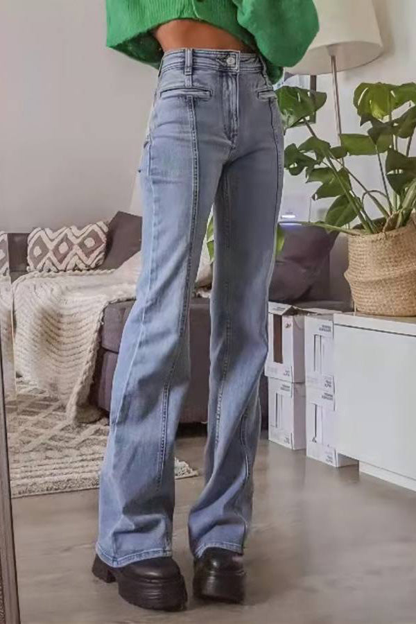 Modern Retro Mid-Waist Flared Jeans