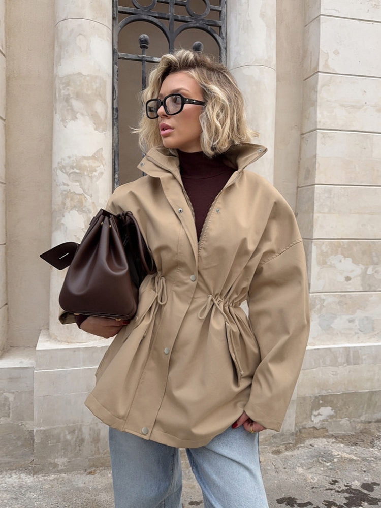 Mid-Length Jacket, Lightweight, with a Lapel Collar