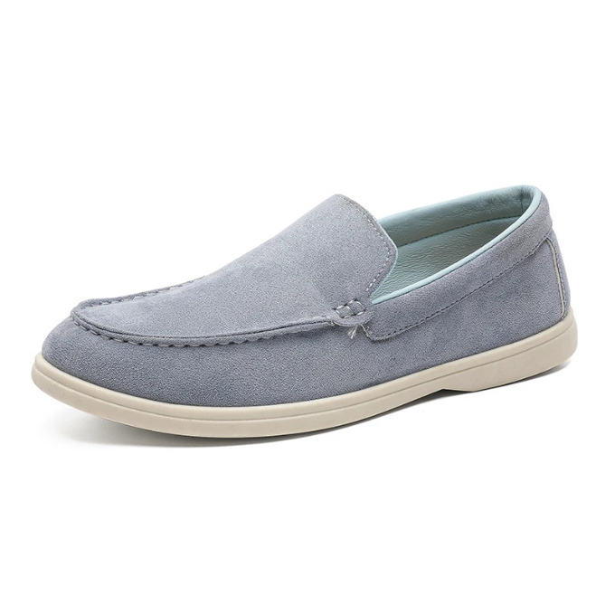 Suede Loafers with Rubber Sole