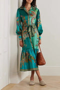 Satin Flower Print Dress