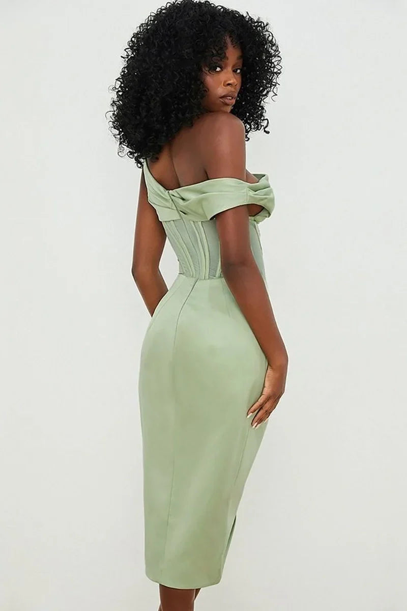 Apple Green Retro Style Swimwear Set