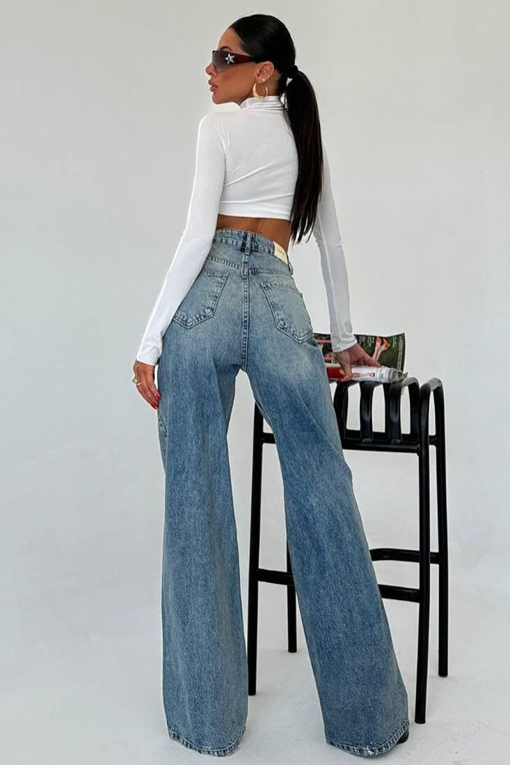 Modern Street Style Patch Jeans