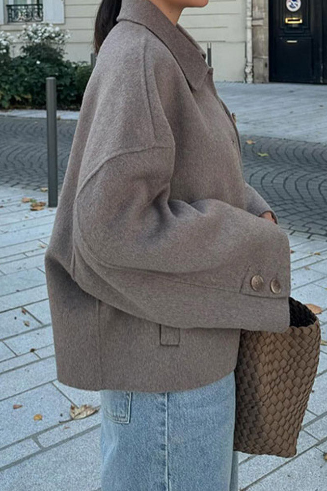 Lapel Solid Knit Cardigan