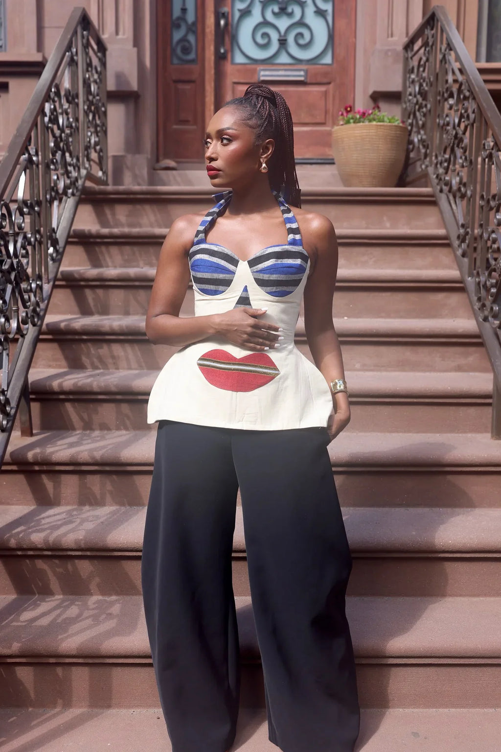 Modern Tribal-Inspired Halter Corset Top