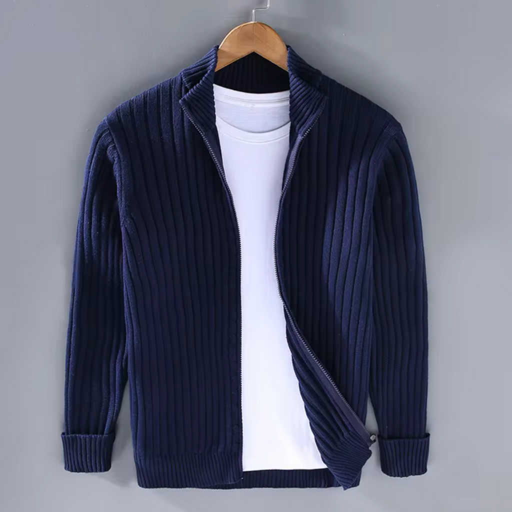 Knit Cardigan with Zip Front