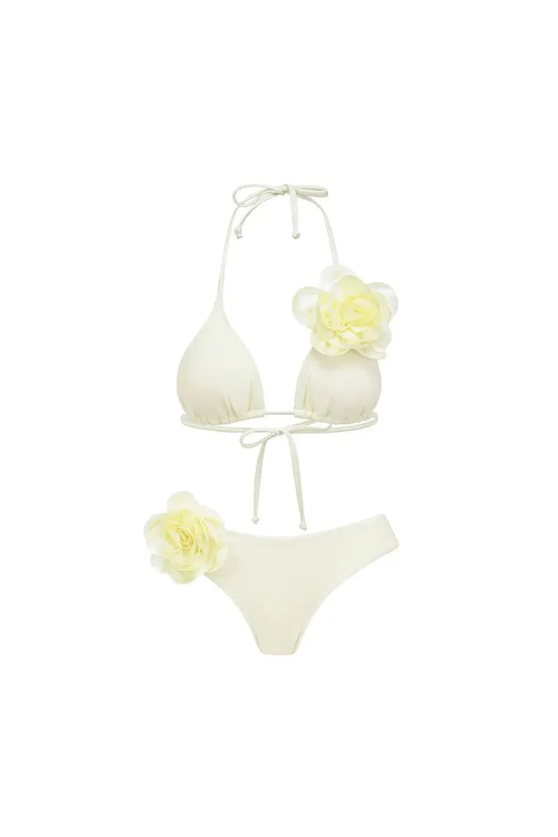 Halter 3D Flower Sexy Two-Piece Bikini