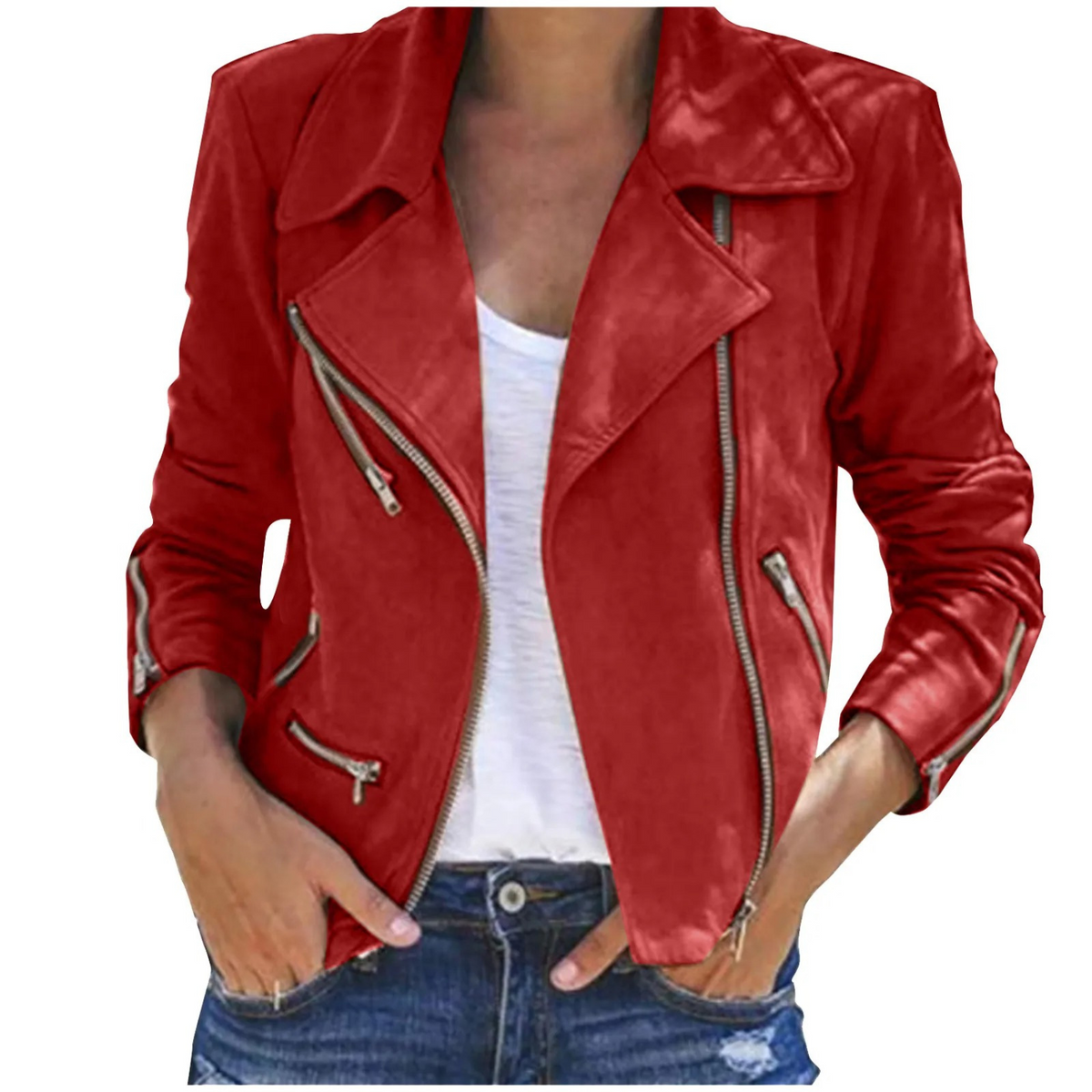 Vintage Leather Jacket with Zipper