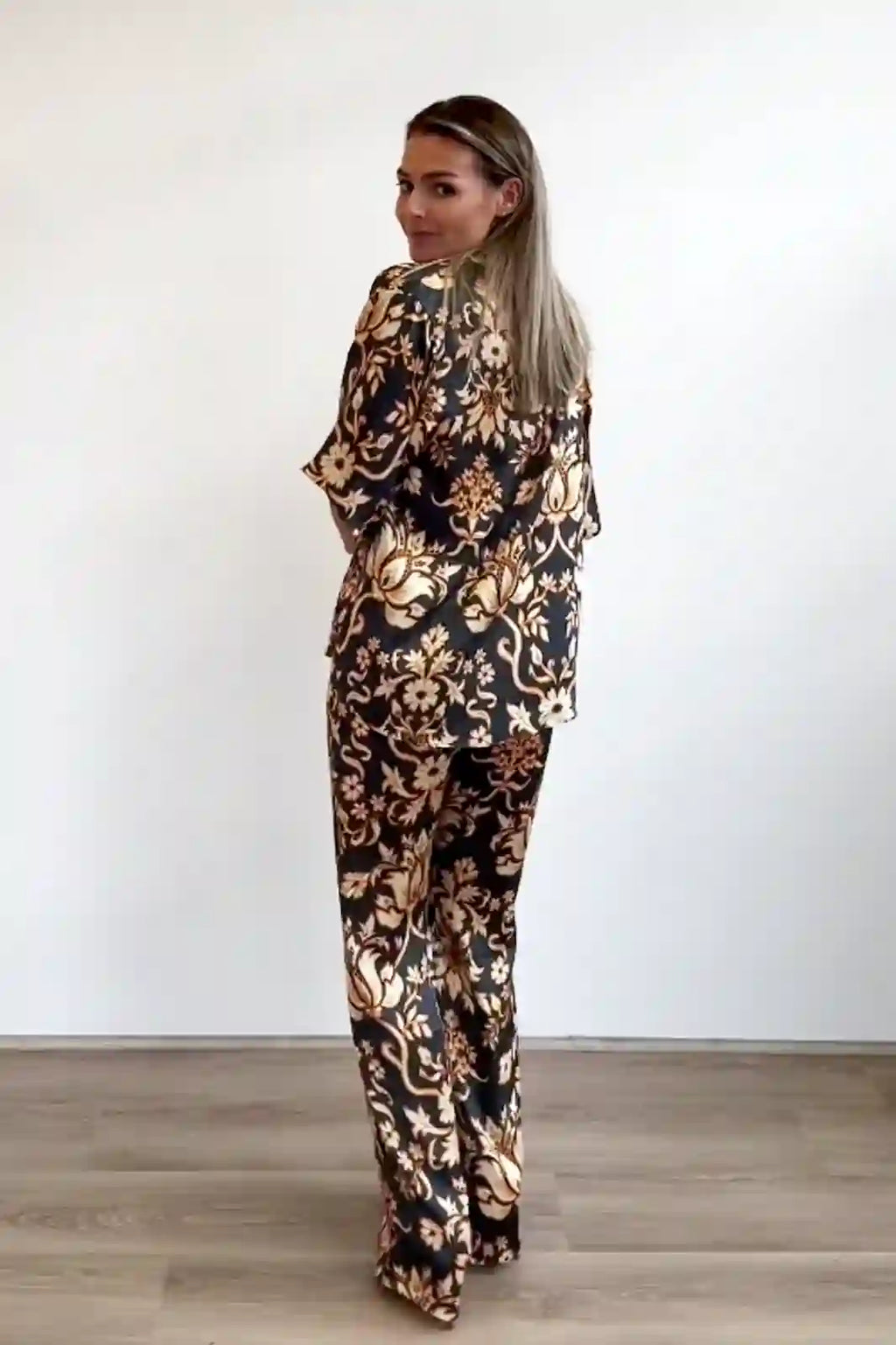 Coordinated Golden Mystery Lotus Pajama Set
