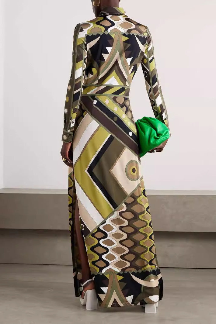 Modern Retro Abstract Print Dress For Women