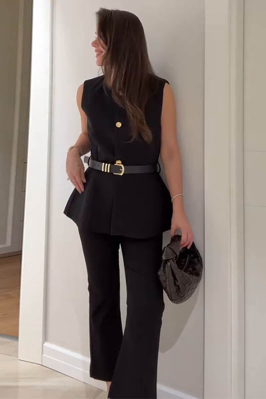 Urban Sleeveless Blazer & Trousers Set