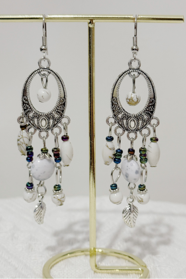 Statement Long Fringe Earrings Turquoise Alloy Women's Decorative Earrings