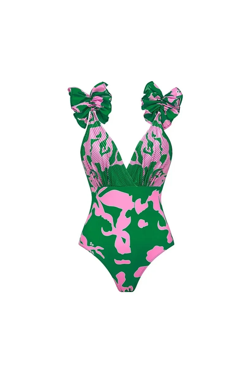 Flower Print Resort Swimwear Set