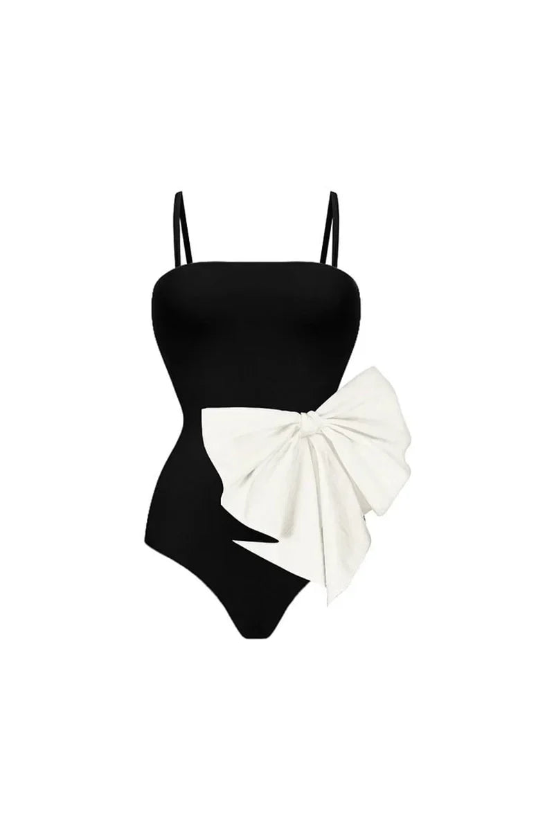 Modern Bow Detail Sweetheart One Piece Swimsuit