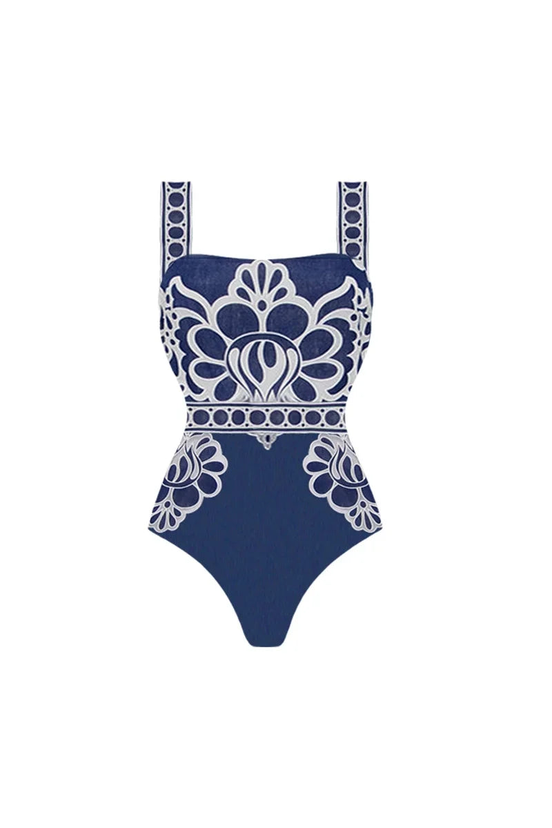 Ethnic Print Swimwear Set