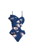 Evil Eye Ruffled Cut-Out One Piece Swimsuit