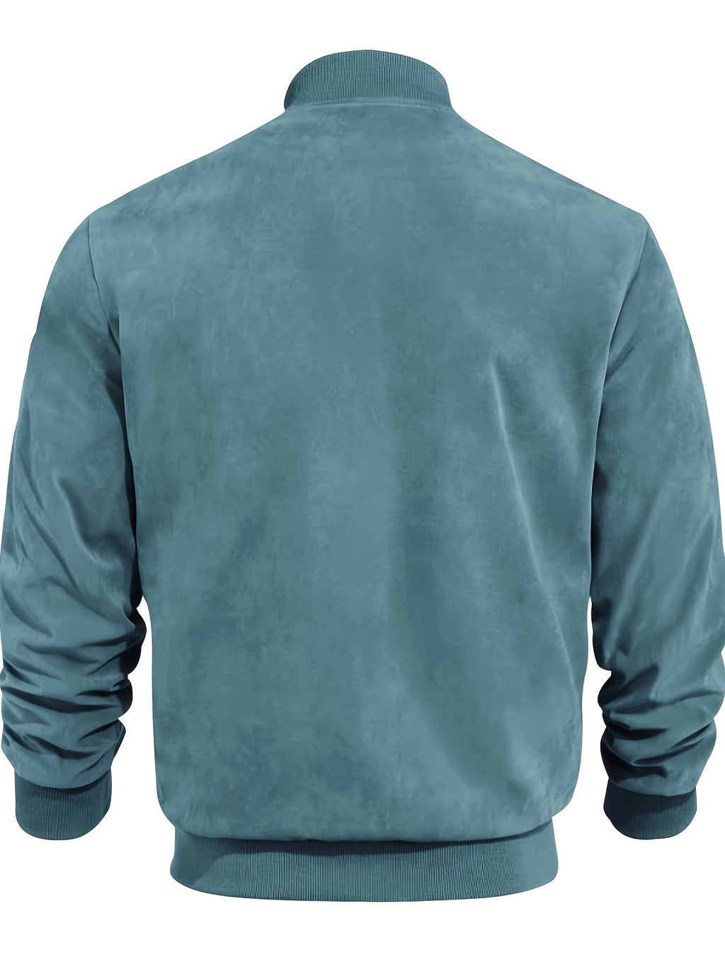 Suede Leather Jacket with Multiple Pockets