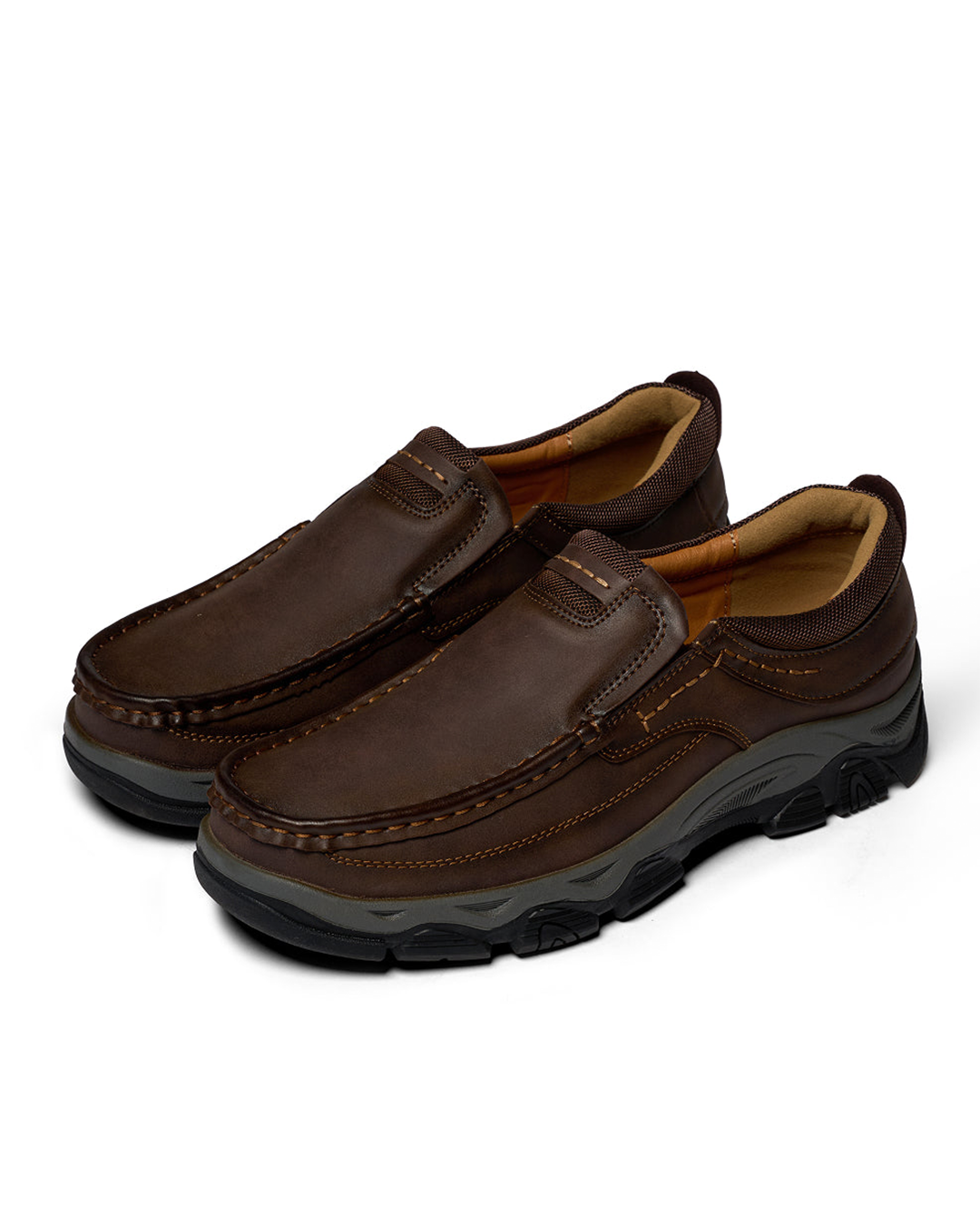 Cowhide Leather Loafers with Cushioned Insole