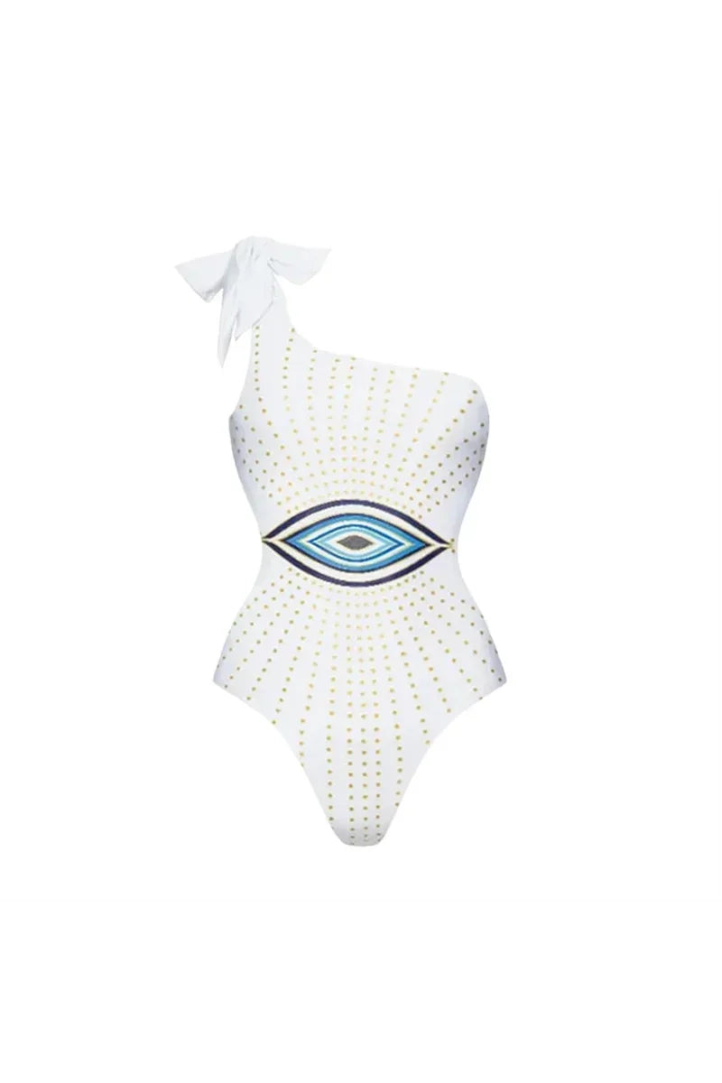 Evil Eye Print One-Piece Swimwear