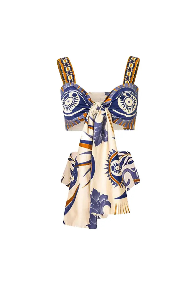 Boho Print Tie-Up Two-Piece Bikini
