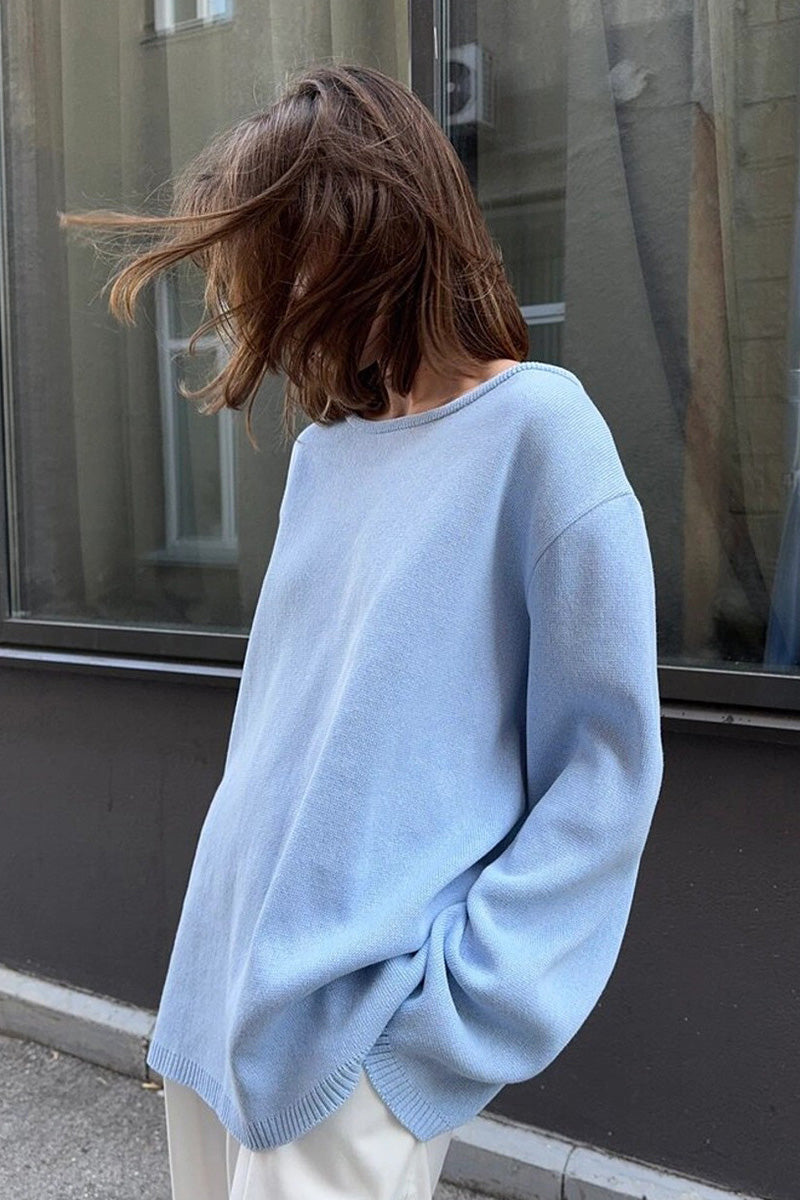Hidden Open-Back Lazy Knit Sweater