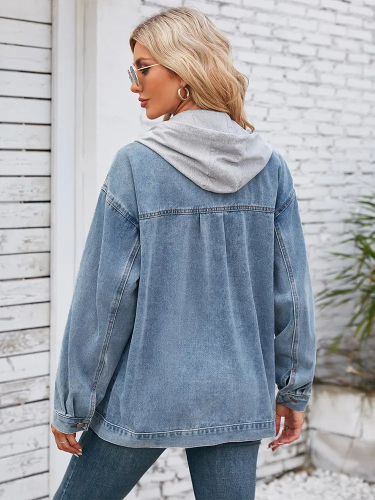Vintage Denim Jacket with Hood