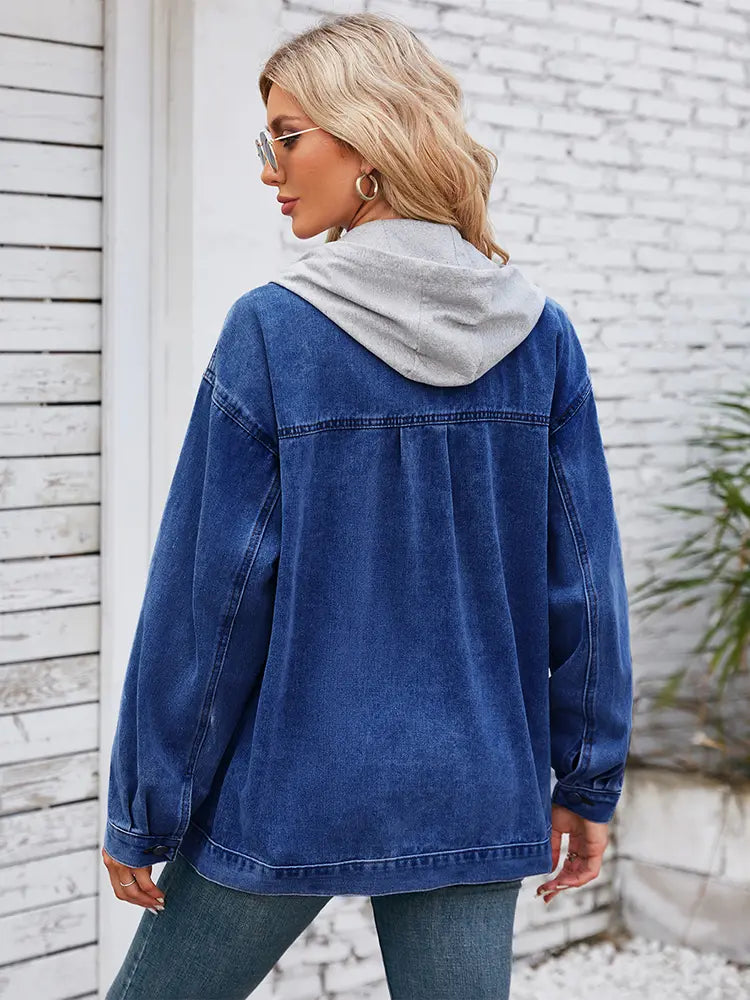 Vintage Denim Jacket with Hood