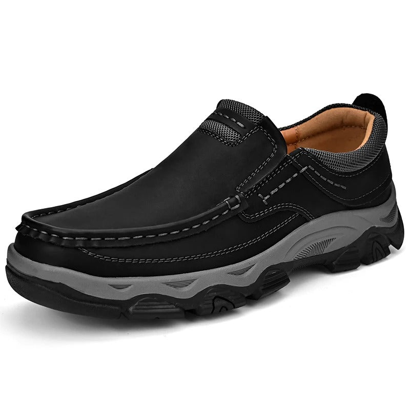 Cowhide Leather Loafers with Cushioned Insole