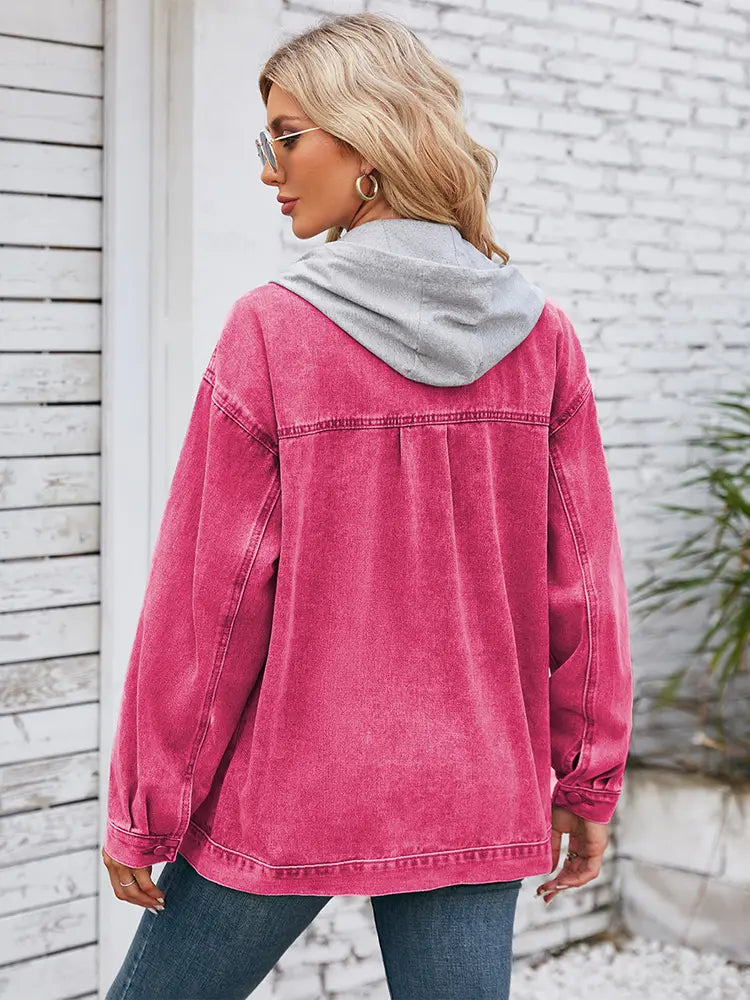 Vintage Denim Jacket with Hood