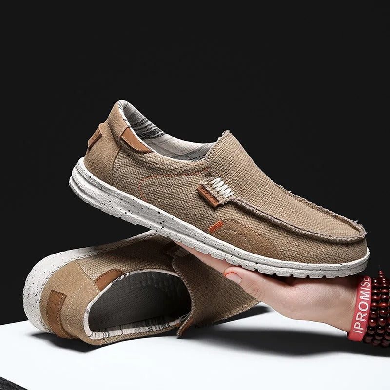 Canvas Slip-On Shoes with Rubber Sole