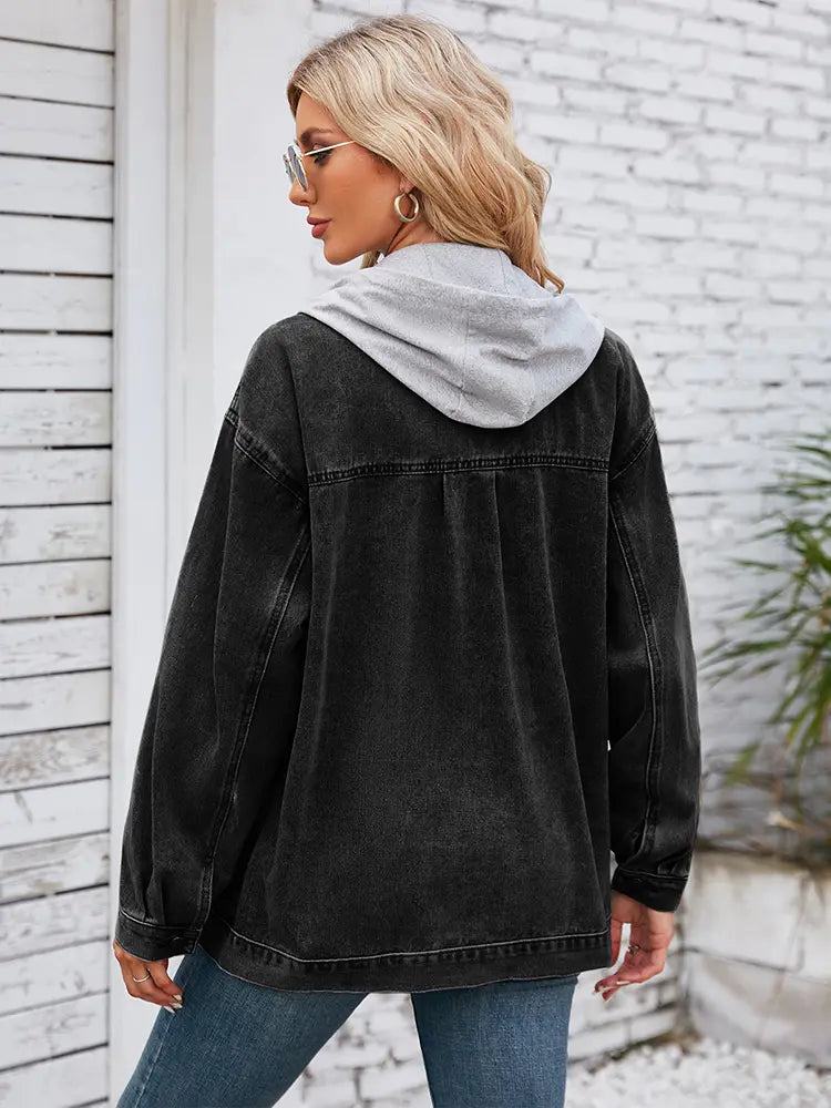 Vintage Denim Jacket with Hood