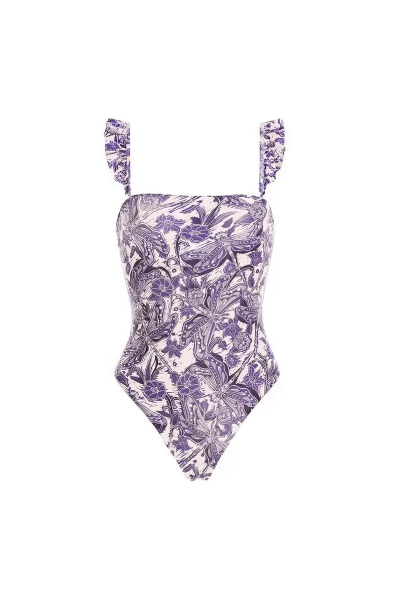 Dragonfly Ruffled Bikini Swimwear Set