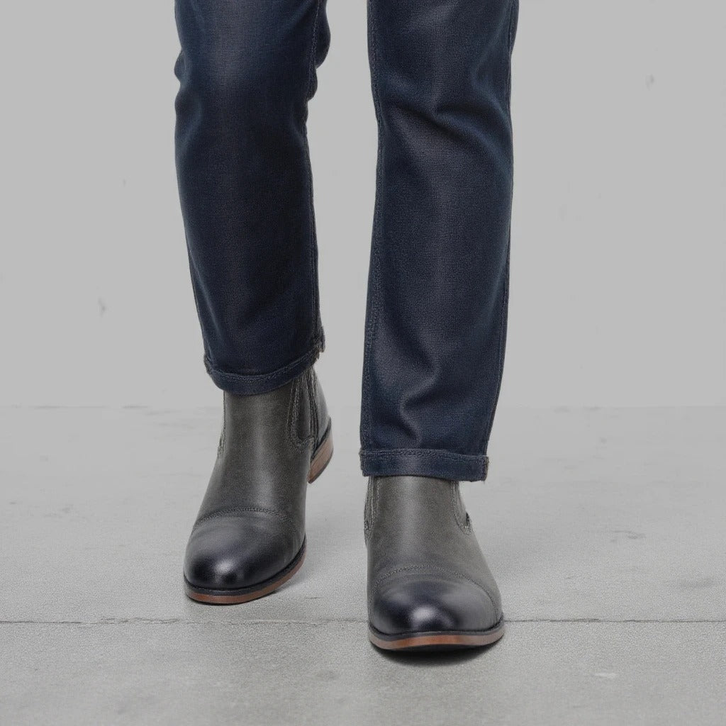 Chelsea Boots with Cap-Toe Detail