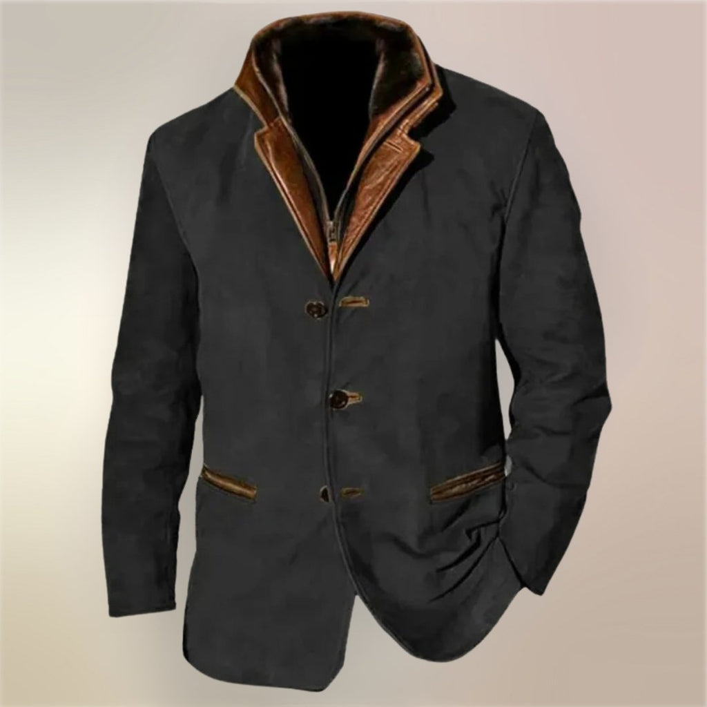 Suede Sweater with Button Front