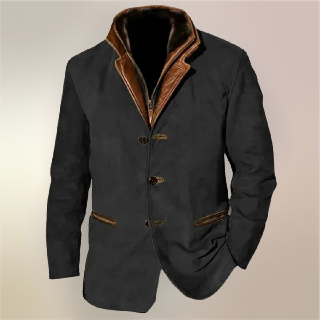 Suede Sweater with Button Front